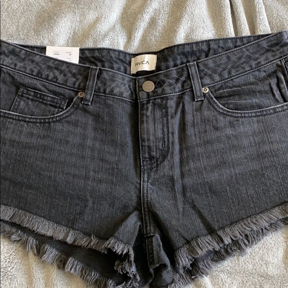 Black jean shorts